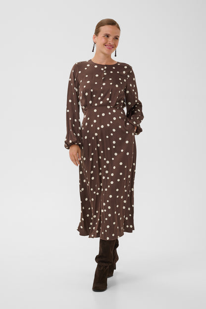Culture Dotty Berna Dress Brown / Whitecap Dot