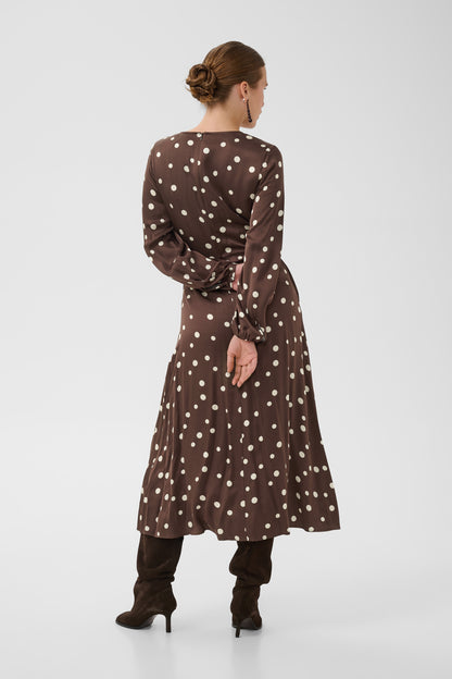 Culture Dotty Berna Dress Brown / Whitecap Dot
