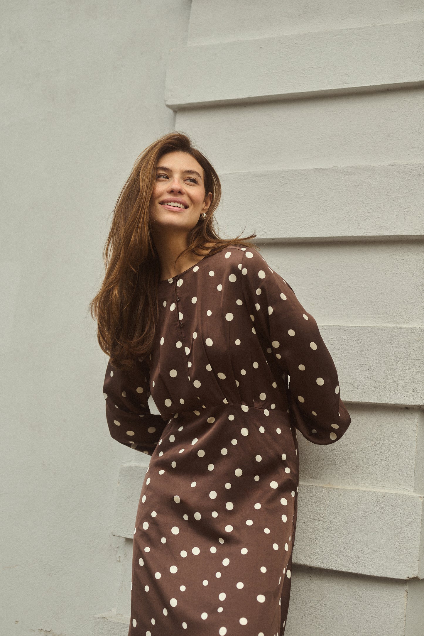 Culture Dotty Berna Dress Brown / Whitecap Dot