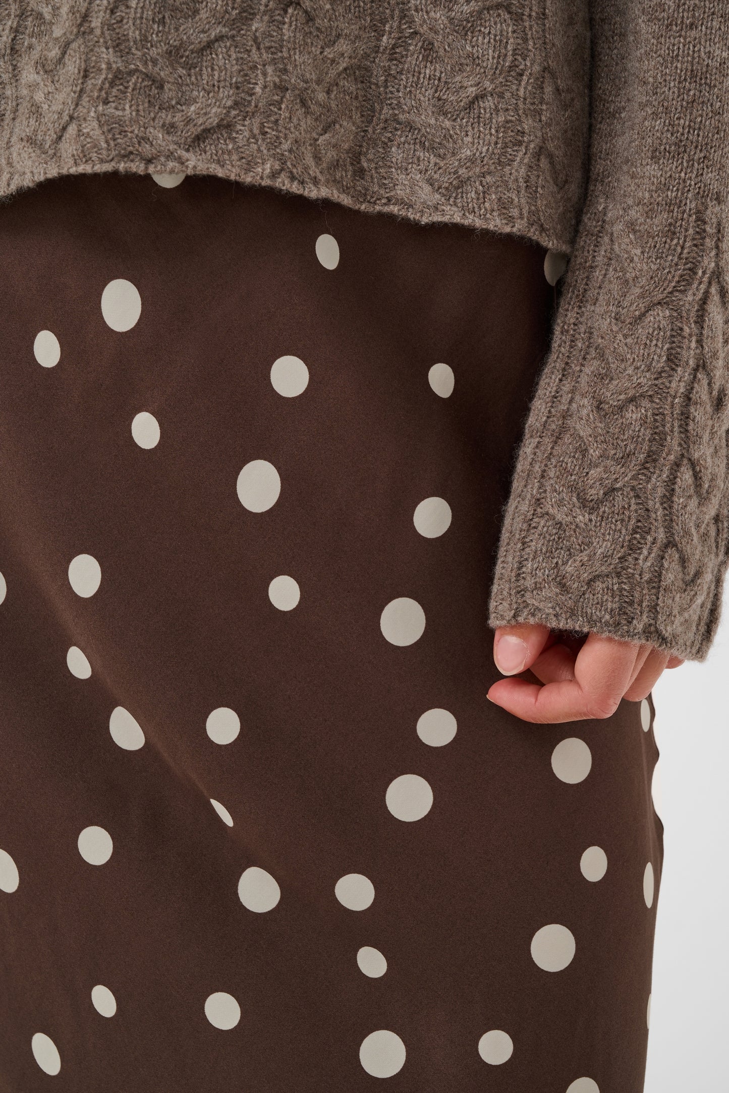Culture Dotty Berna Skirt Brown / Whitecap Dot
