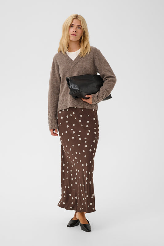 Culture Dotty Berna Skirt Brown / Whitecap Dot