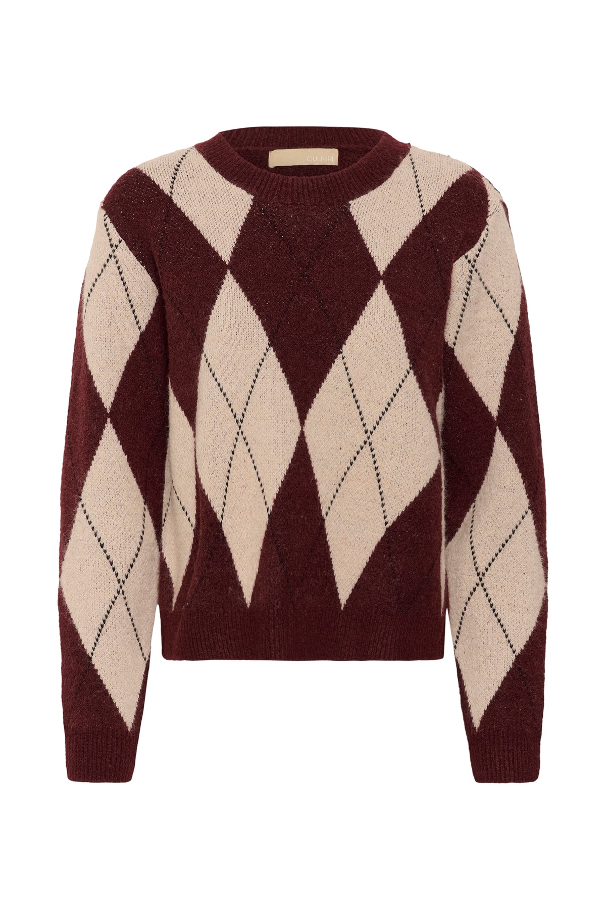 Culture Argyle Pullover Burgundy Argyle