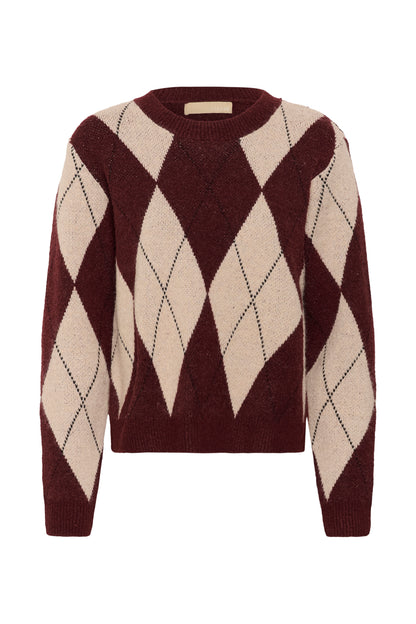 Culture Argyle Pullover Burgundy Argyle