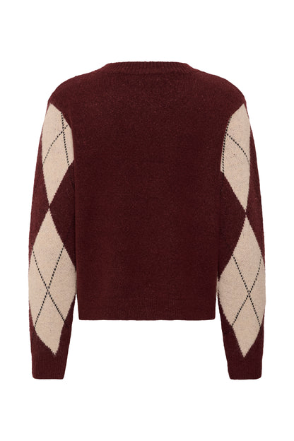Culture Argyle Pullover Burgundy Argyle