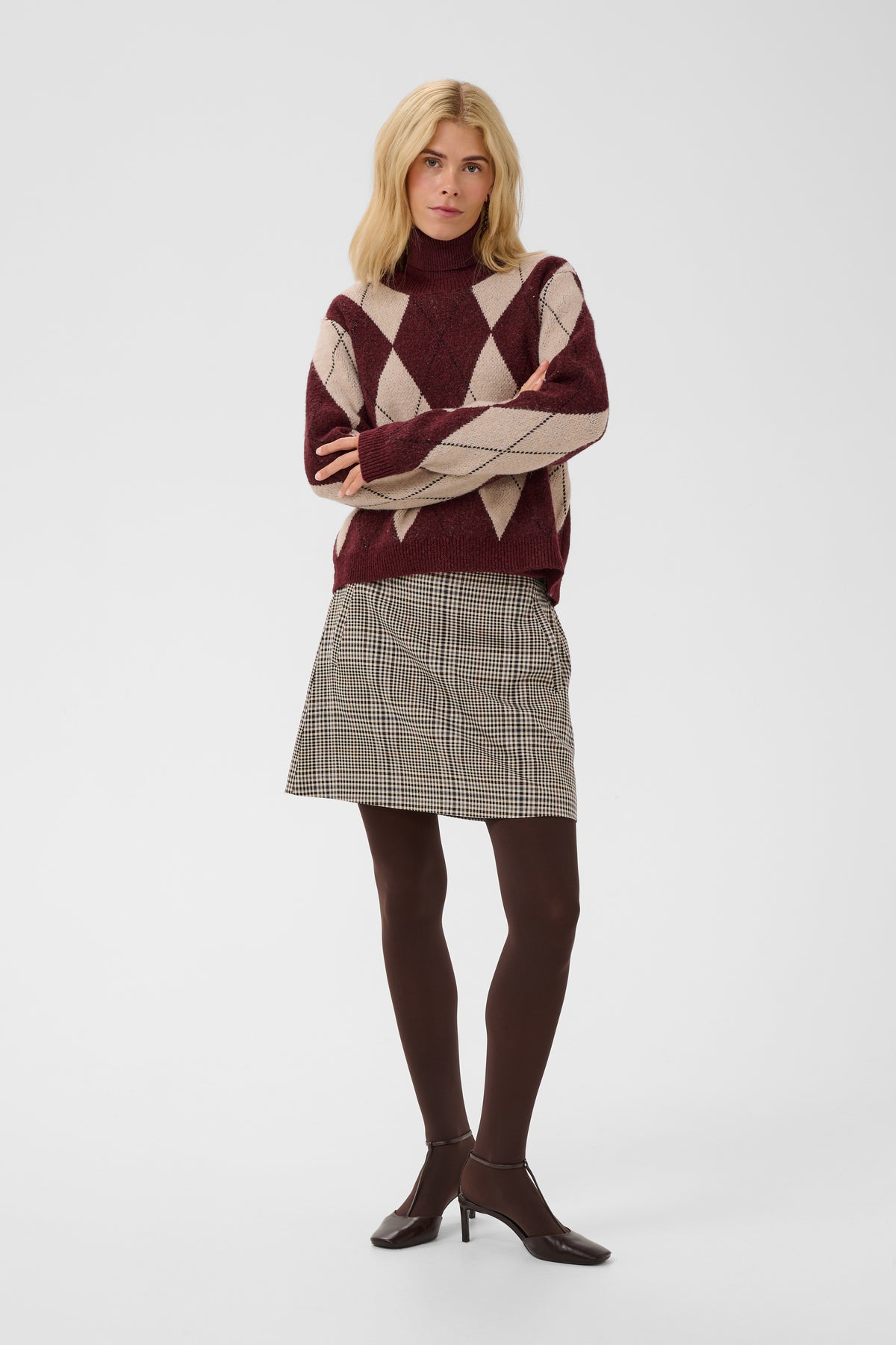 Culture Argyle Pullover Burgundy Argyle