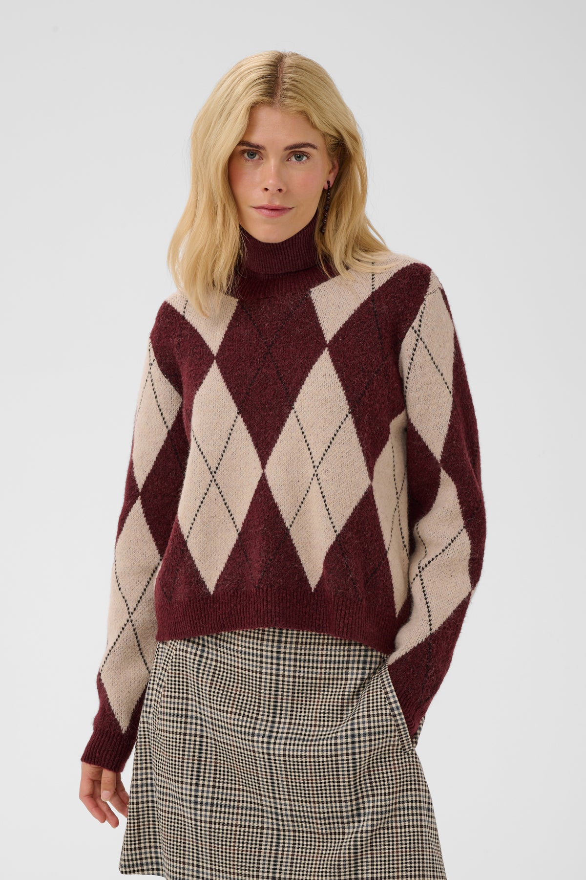 Culture Argyle Pullover Burgundy Argyle