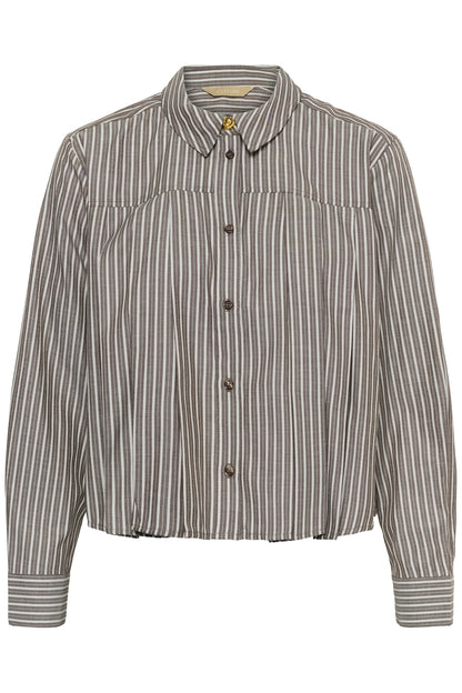 Culture Manga Shirt Brown / White Stripe