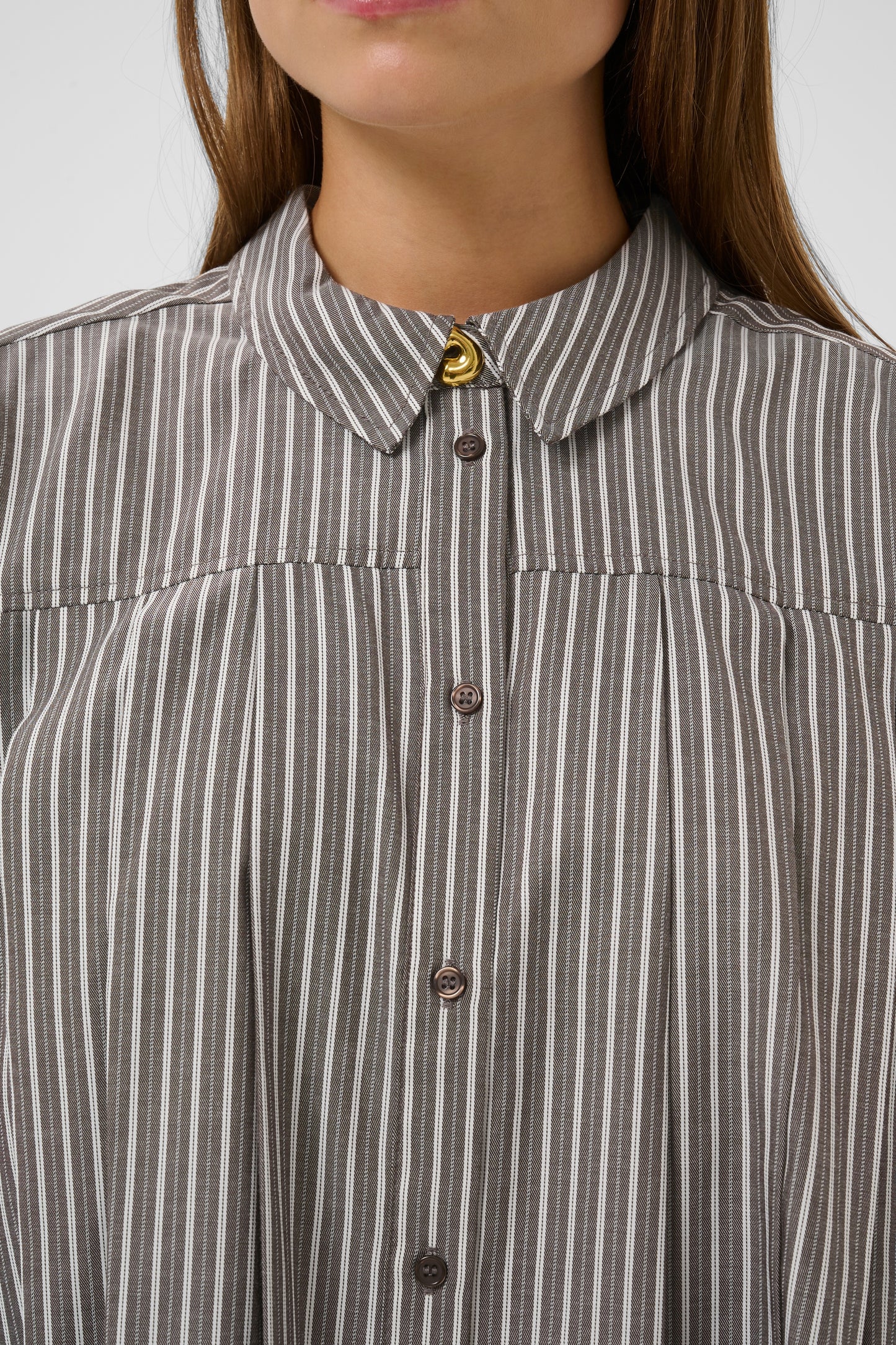 Culture Manga Shirt Brown / White Stripe