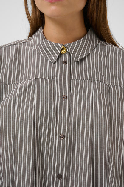 Culture Manga Shirt Brown / White Stripe
