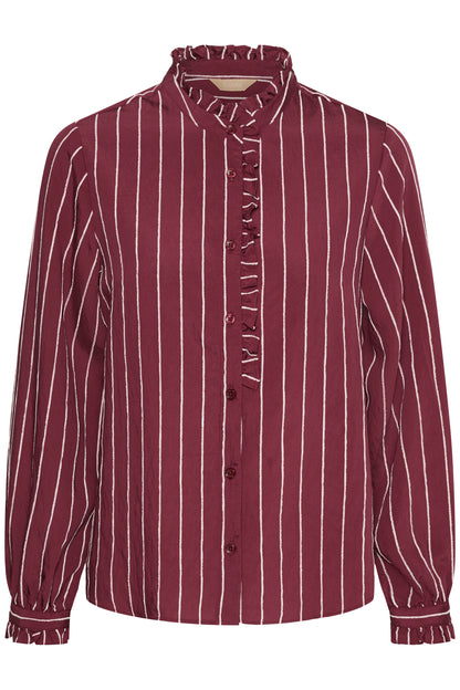 Culture Arin Blouse Shirt Burgundy / White Stripe