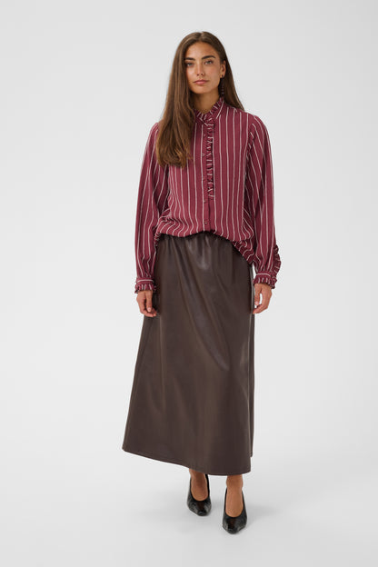 Culture Arin Blouse Shirt Burgundy / White Stripe