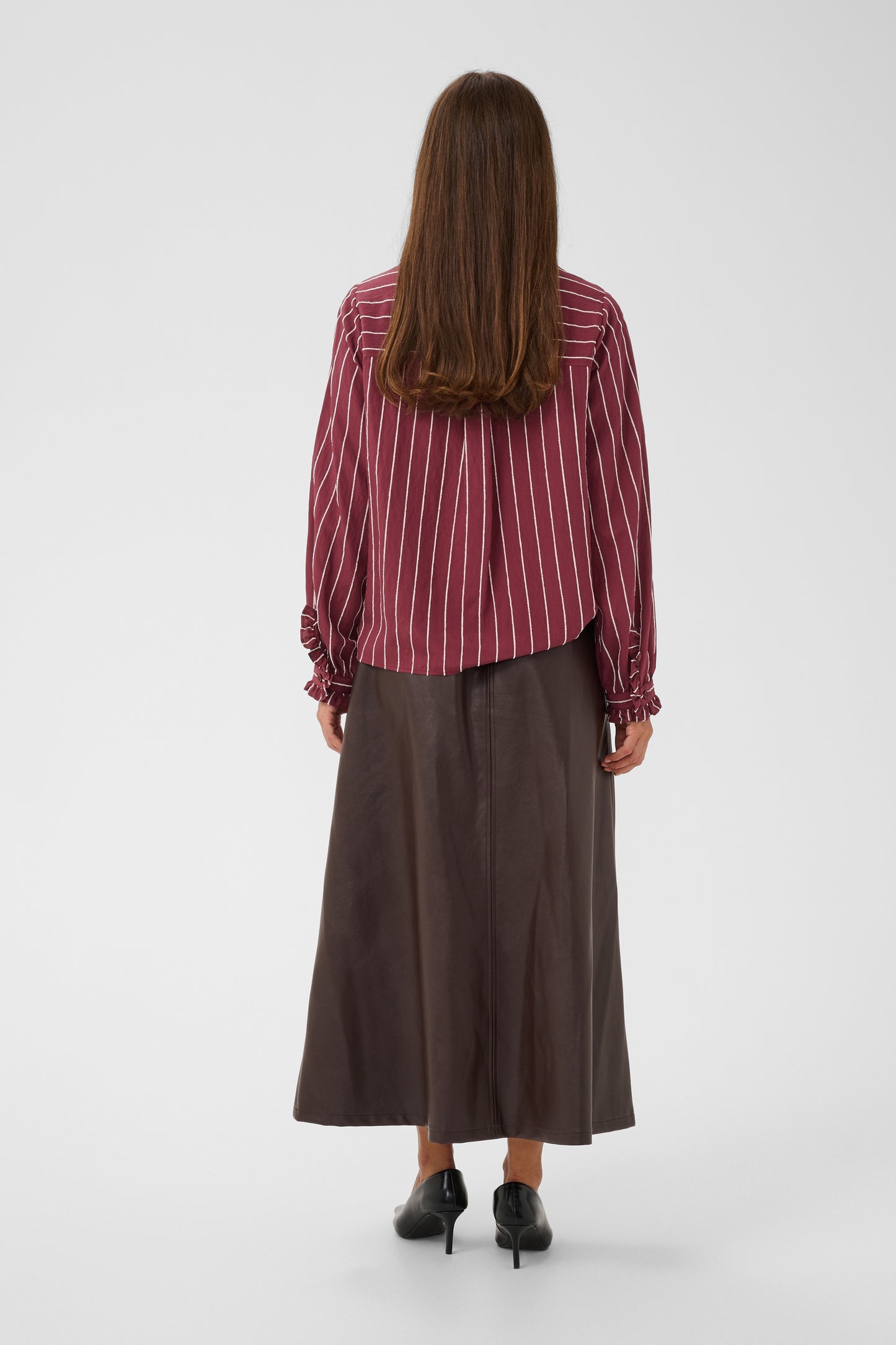 Culture Arin Blouse Shirt Burgundy / White Stripe