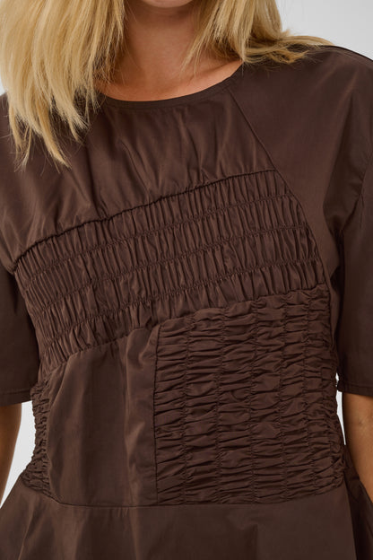 Culture Ajda Antoinett Ss Blouse Top Coffee Bean