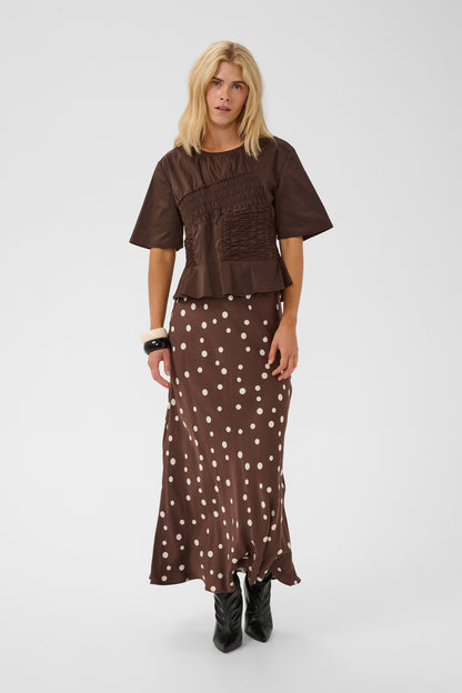 Culture Ajda Antoinett Ss Blouse Top Coffee Bean