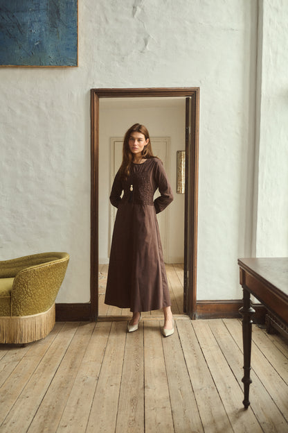 Culture Ajda Antoinett Dress Coffee Bean