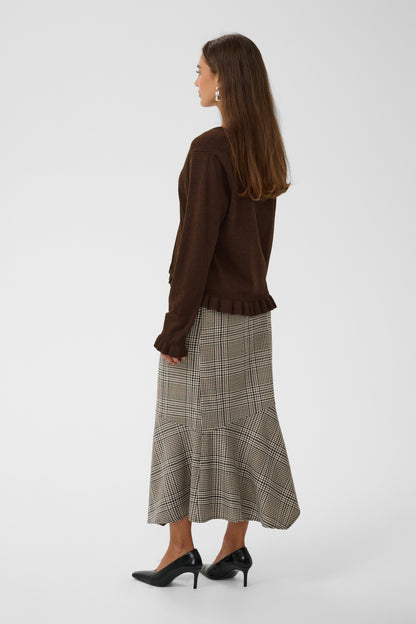 Culture Clare Annemarie Frill Vneck Pullover Coffee Bean