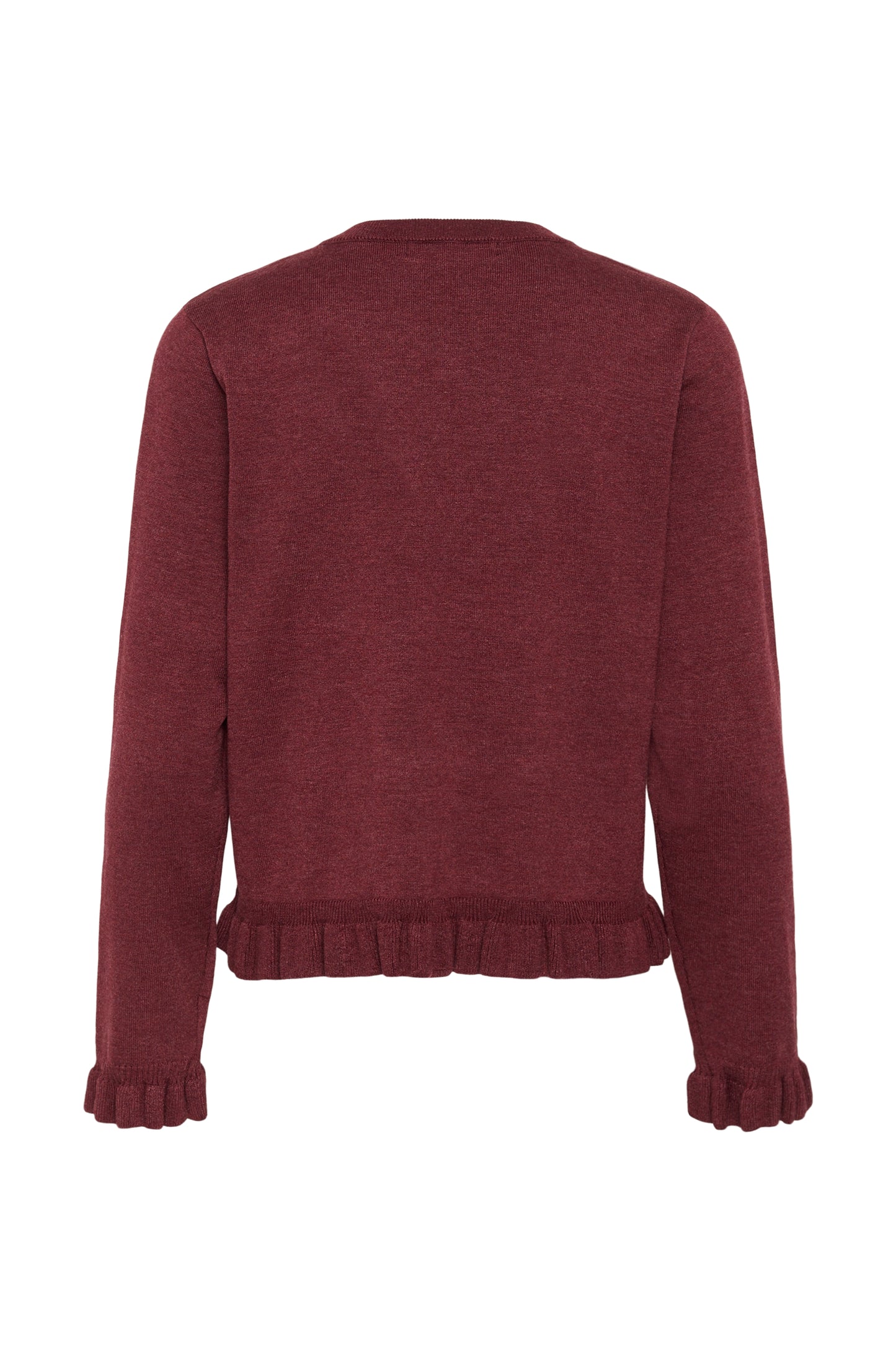 Culture Clare Annemarie Frill Vneck Pullover Chocolate Truffle