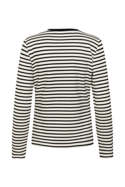 Culture Hunta Kiss Sweatshirt Top Black / White Stripe