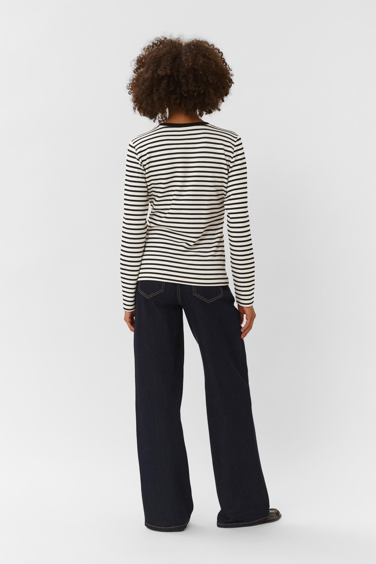 Culture Hunta Kiss Sweatshirt Top Black / White Stripe