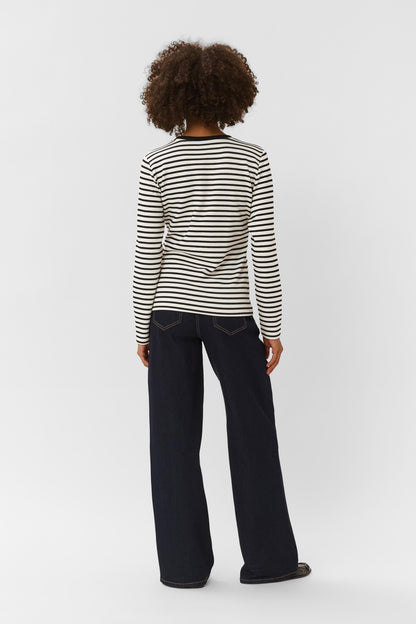 Culture Hunta Kiss Sweatshirt Top Black / White Stripe