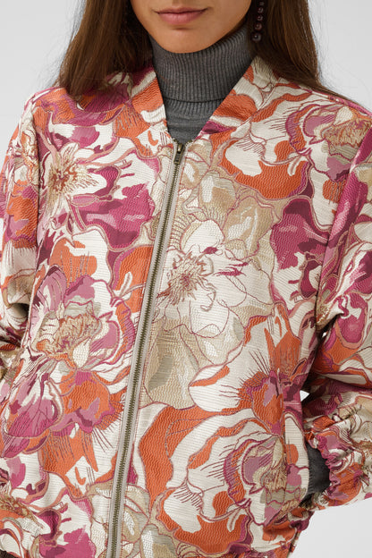 Culture Tajana Bomber Jacket Orange Flower