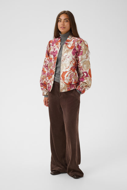 Culture Tajana Bomber Jacket Orange Flower