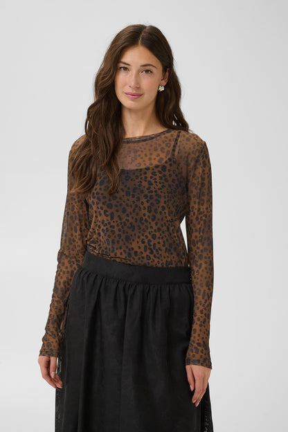 Culture Ashley Blouse Brown Leopard