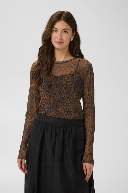 Culture Ashley Blouse Brown Leopard