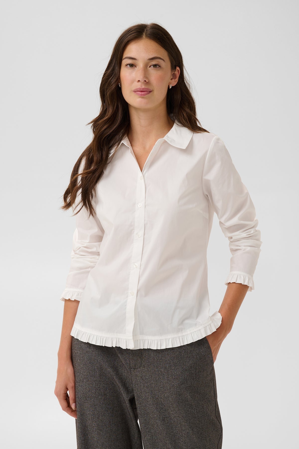 Culture Margi Antoinett Frill Shirt Gardenia