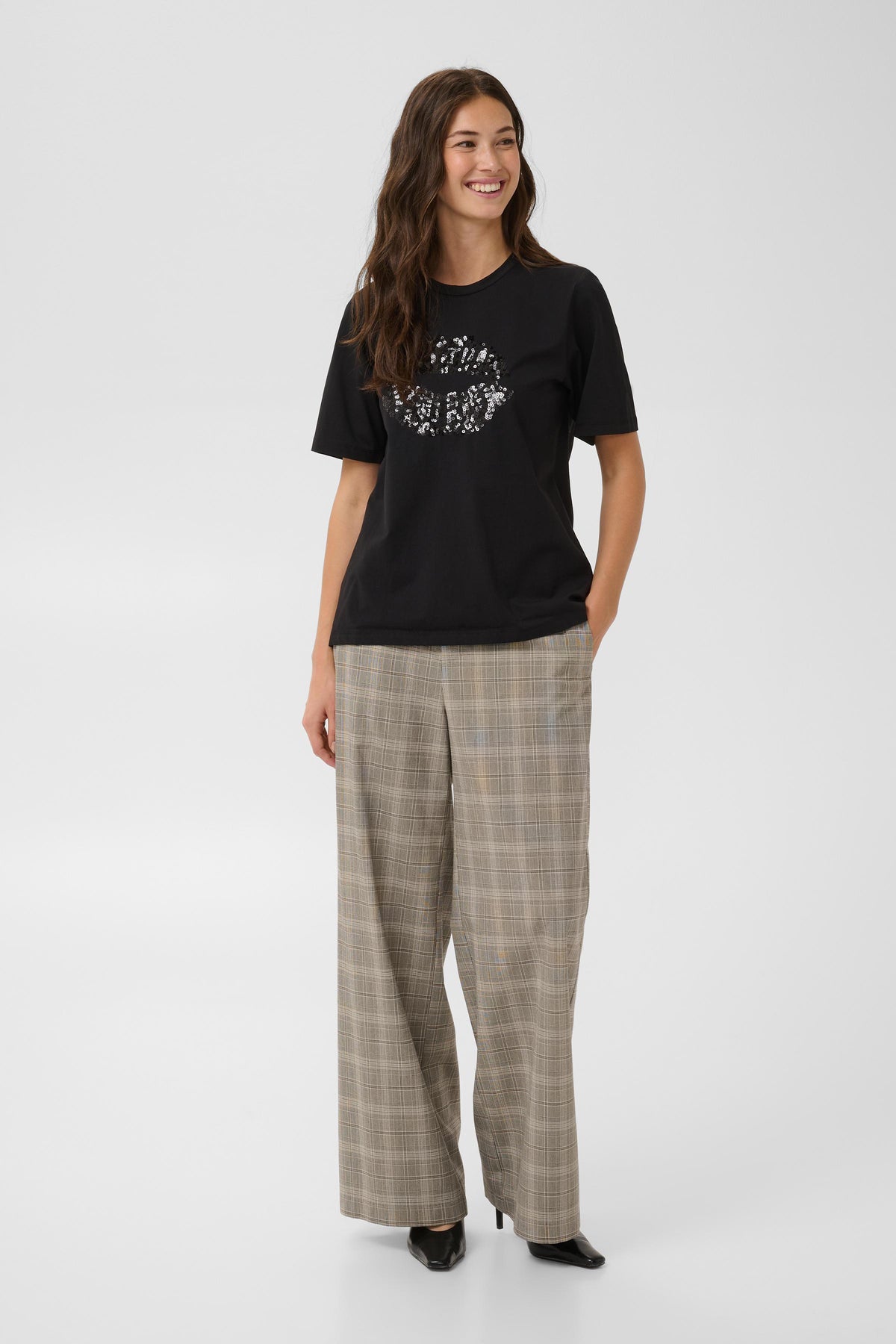 Culture Bree Gith Sequin T-Shirt Top Meteorite