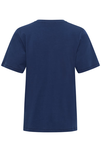 Culture Bree Gith Sequin T-Shirt Top Insignia Blue