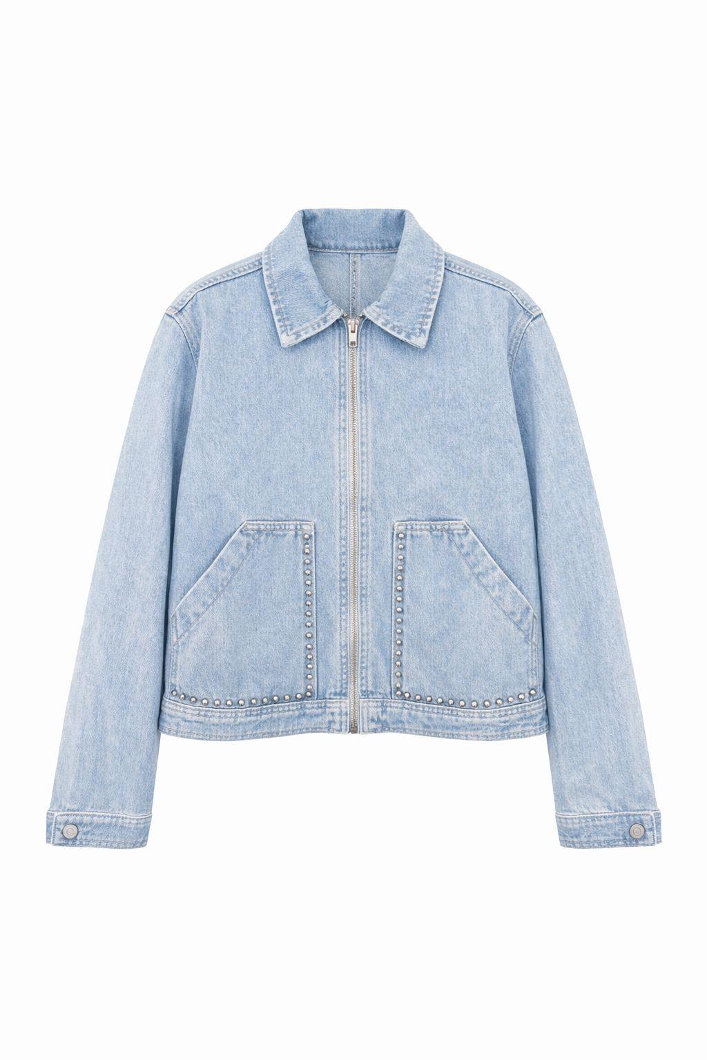 Amelia Light Denim Stud Jacket
