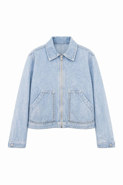 Amelia Light Denim Stud Jacket