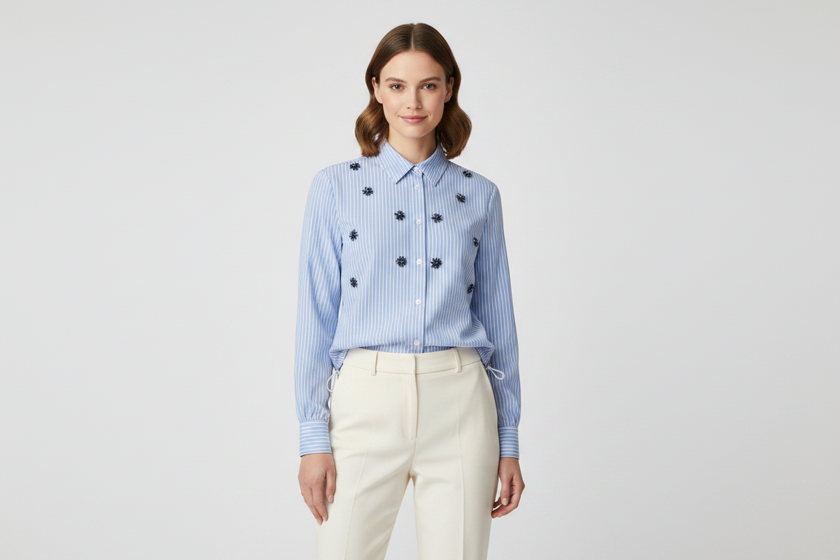 HV Polo Belle Blouse Light Blue