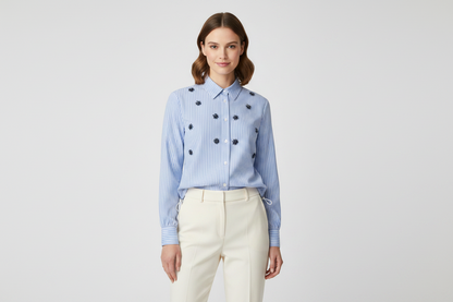 HV Polo Belle Blouse Light Blue