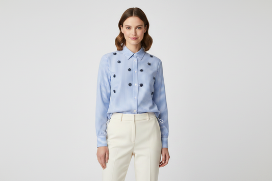 HV Polo Belle Blouse Light Blue