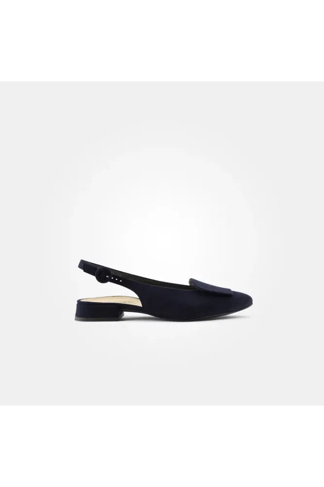 Paul Green Flat Sling-Back Wedges Samtziege Blau