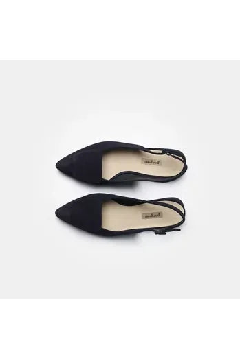 Paul Green Flat Sling-Back Wedges Samtziege Blau