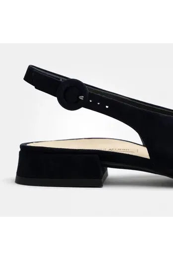 Paul Green Flat Sling-Back Wedges Samtziege Blau