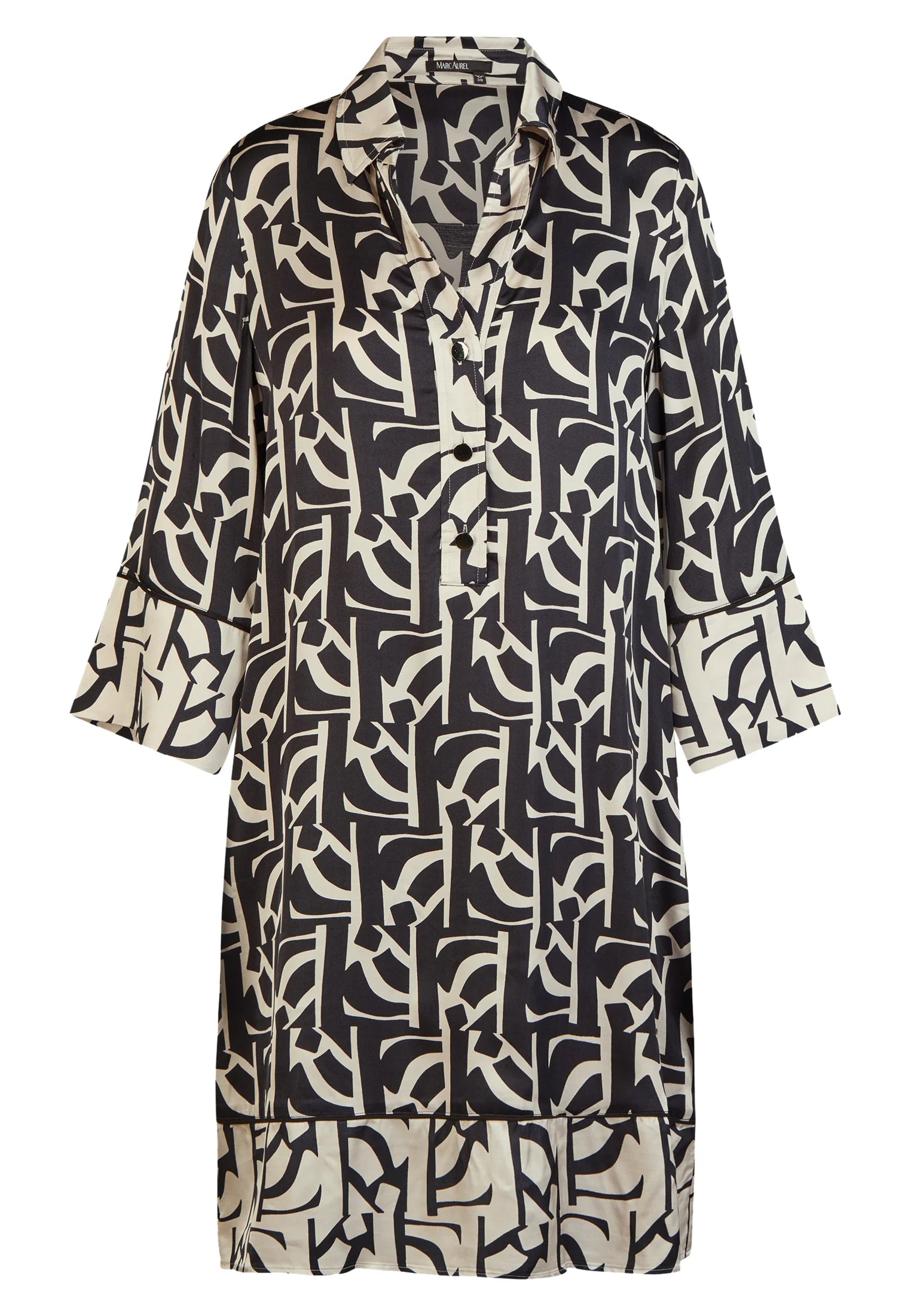 Marc Aurel Graphic Print Dress Black/Beige