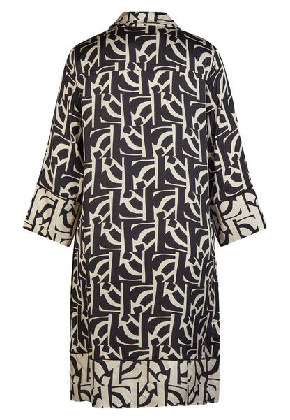 Marc Aurel Graphic Print Dress Black/Beige