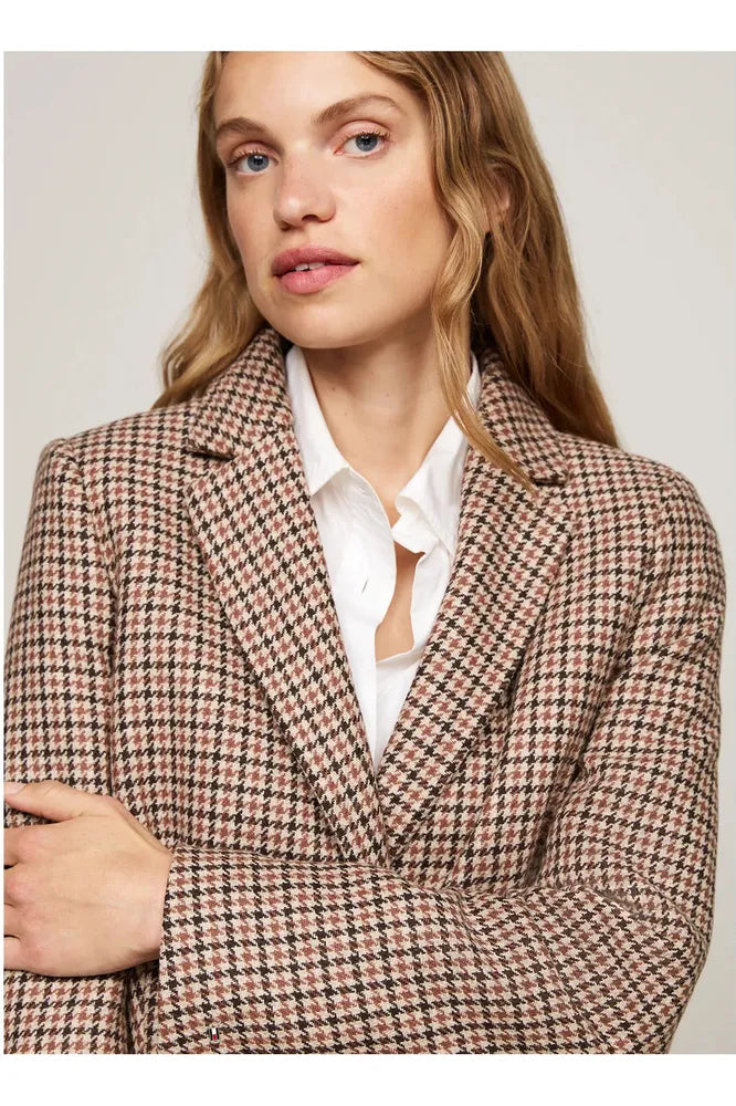 AW24 TH Wool Blend Classic Check Coat