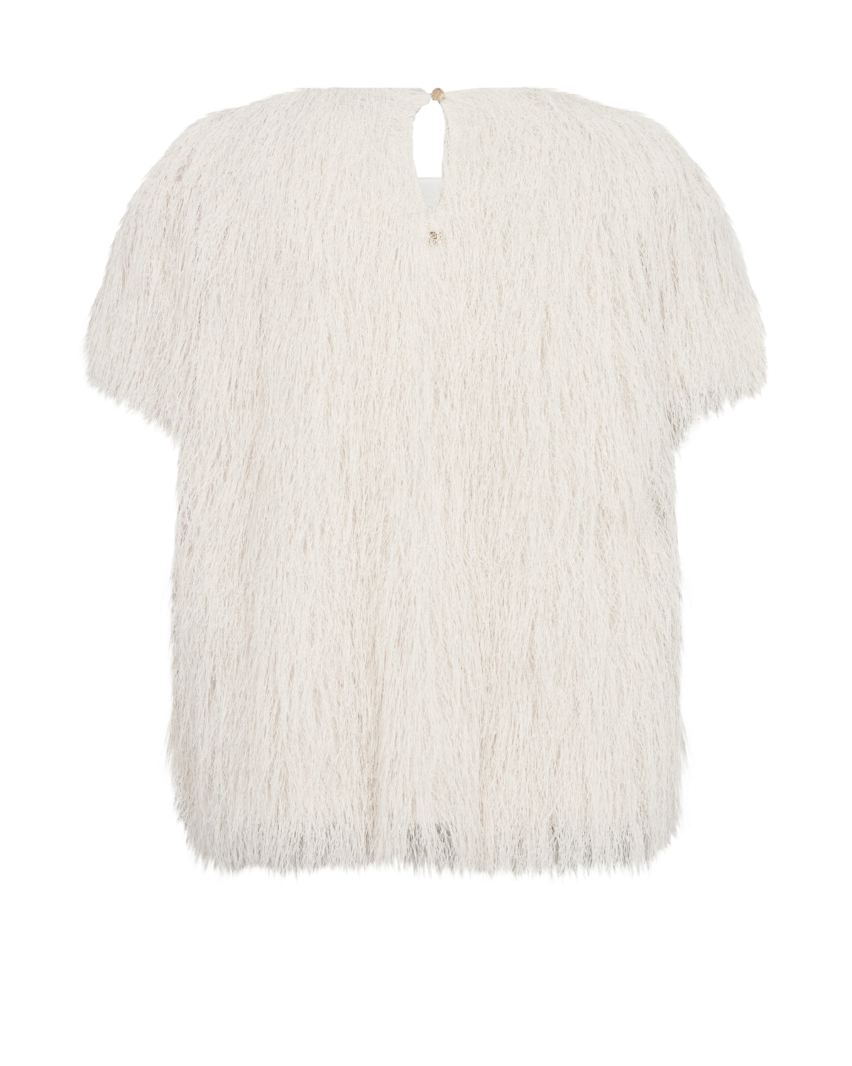 Mos Mosh Brim Faux Fur Tee Top Ecru
