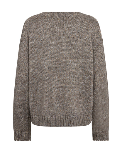 Mos Mosh Welma Glam V-Neck Knit Dark Grey