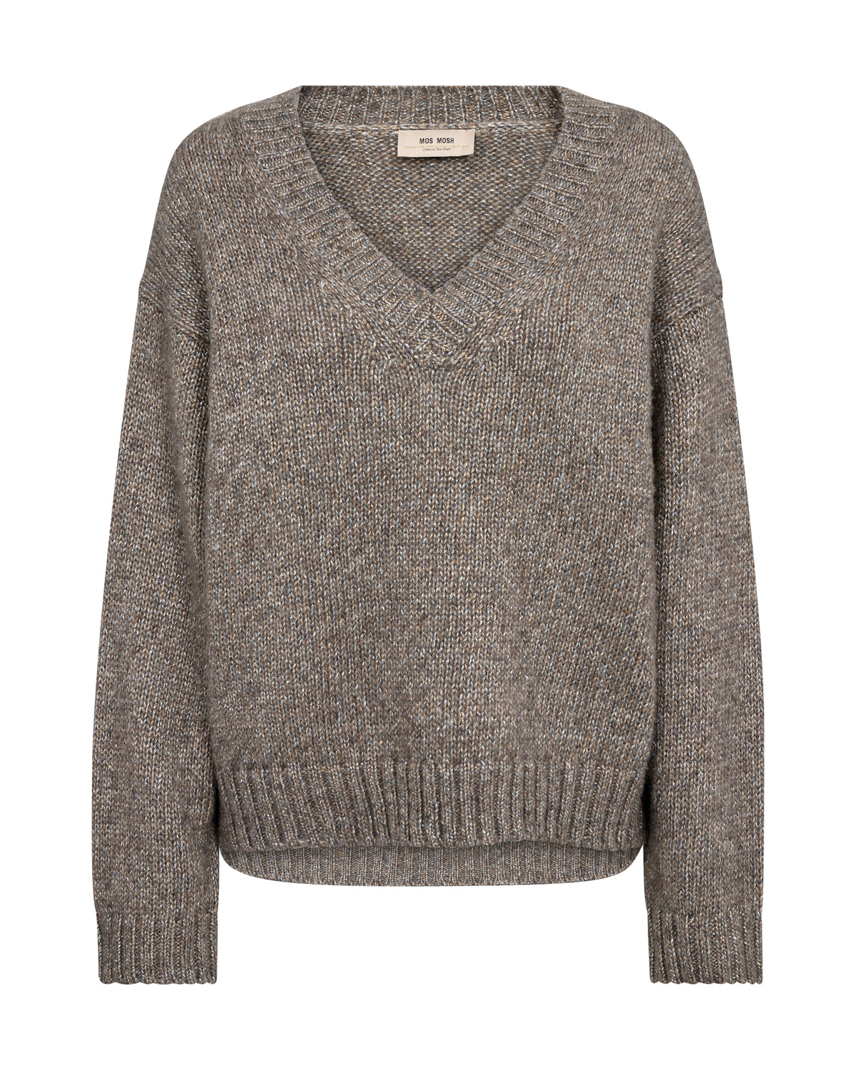 Mos Mosh Welma Glam V-Neck Knit Dark Grey