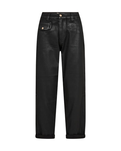 Mos Mosh Aymen Coated Pant Trousers Black