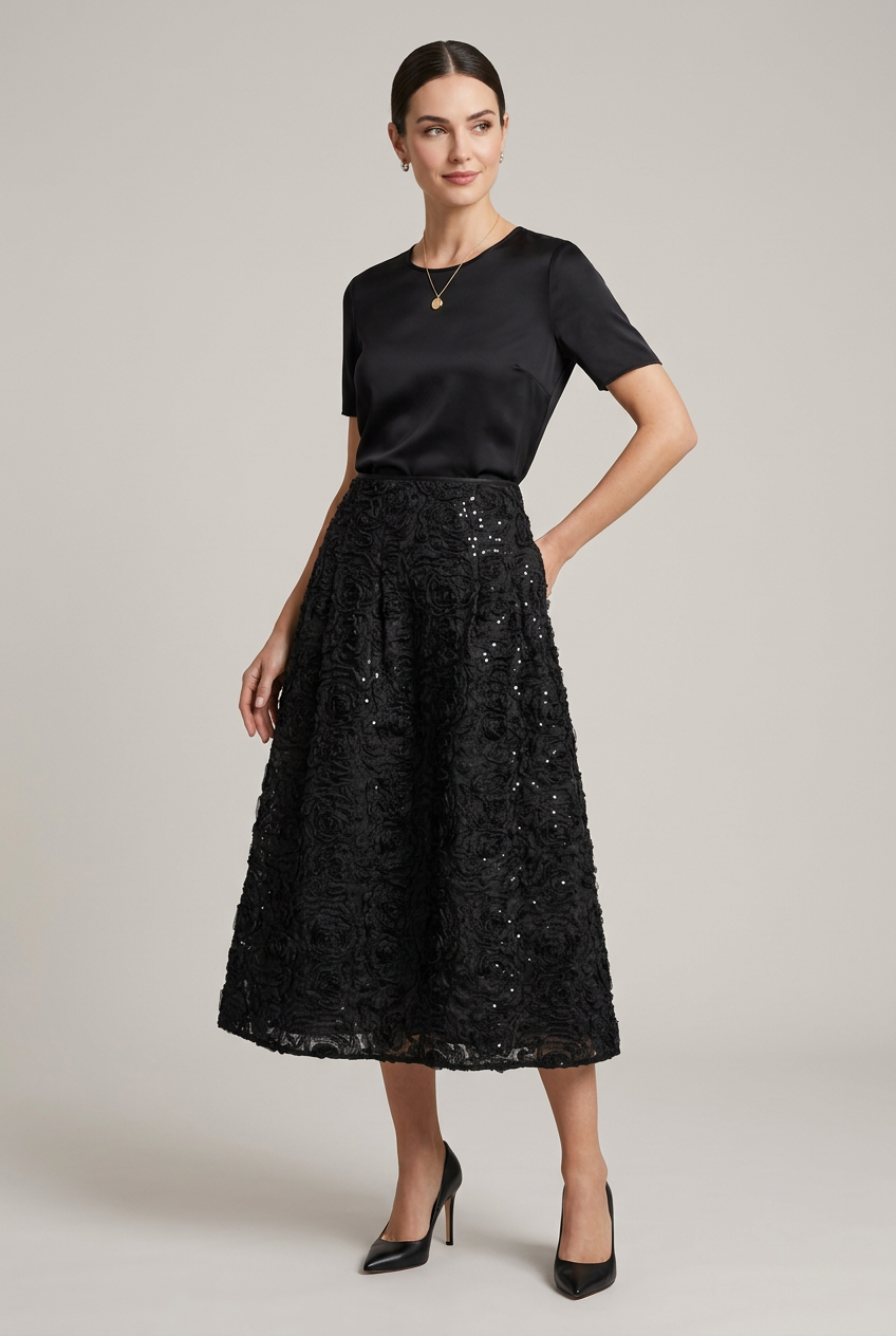 Mos Mosh Reya Sequins Skirt Black
