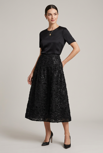 Mos Mosh Reya Sequins Skirt Black