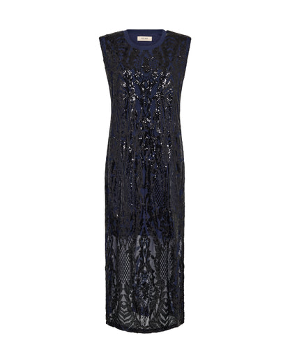 Mos Mosh Aran Harli Sequins Dress Navy Blazer