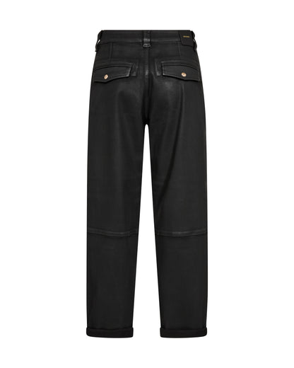 Mos Mosh Aymen Coated Pant Trousers Black